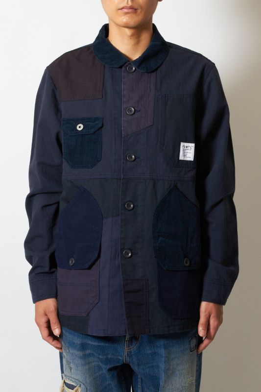 GLOBAL EXCLUSIVE-RINSE PATCHWORK COVERALL JACKET