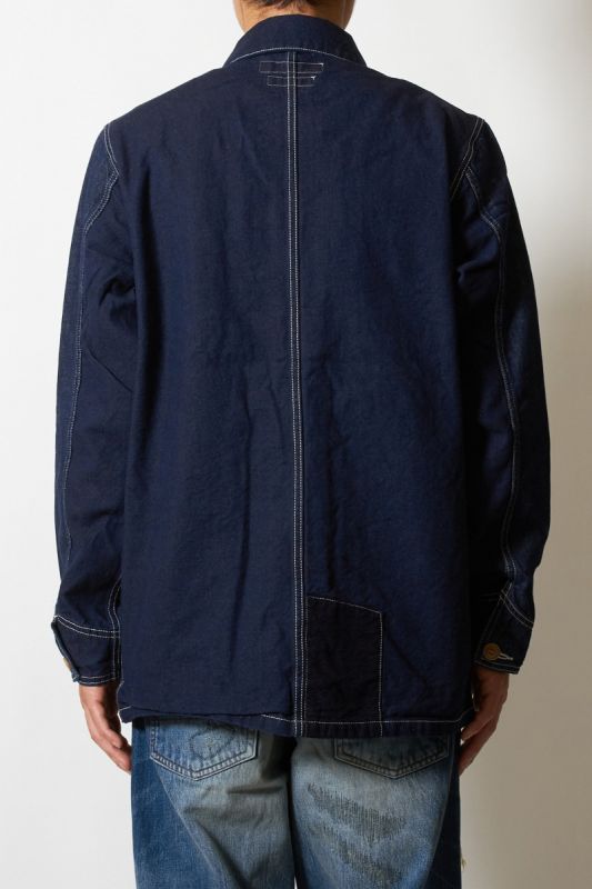 PATCHWORK COVERALL JACKET RINSE INDIGO 21AW