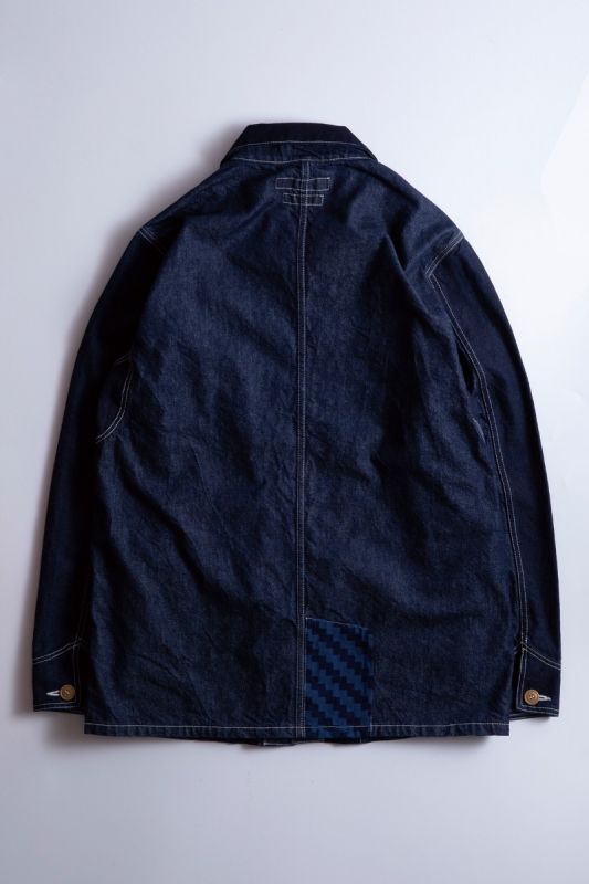 PATCHWORK COVERALL JACKET RINSE INDIGO 22SS