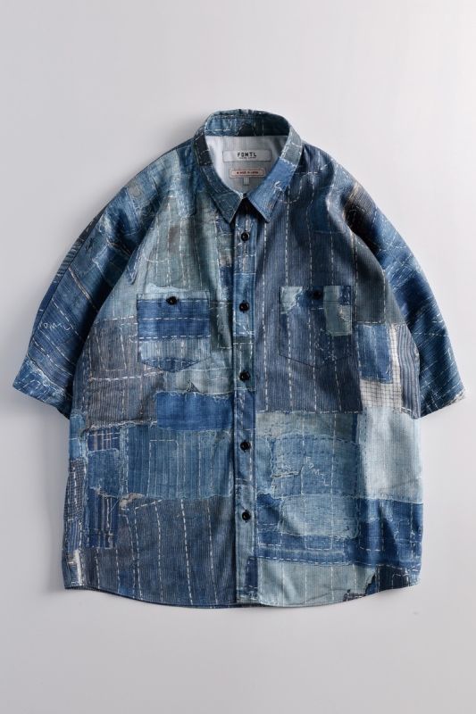 PRINTED PATCHWORK S/S SHIRT BORO 23SS