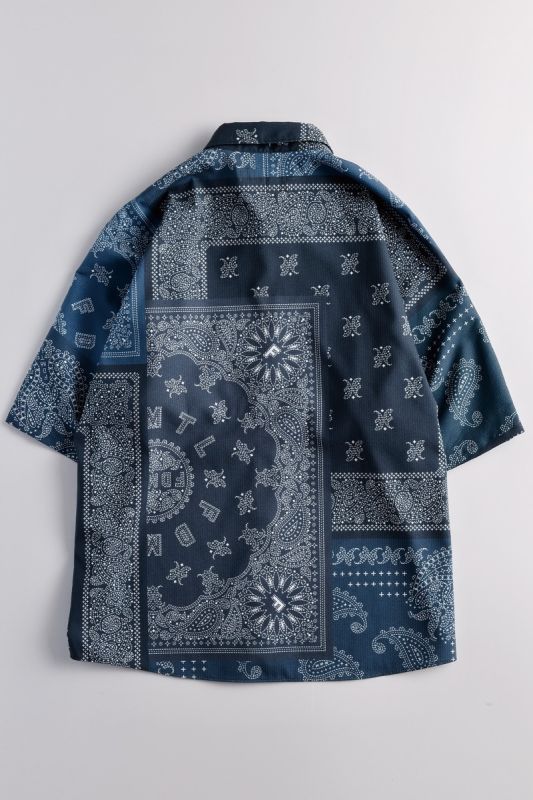 PRINTED PATCHWORK S/S SHIRT NAVY