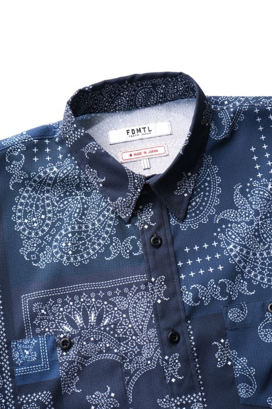 PRINTED PATCHWORK S/S SHIRT NAVY