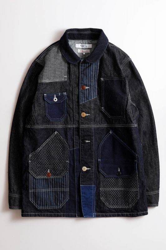 PATCHWORK COVERALL RINSE INDIGO 22AW