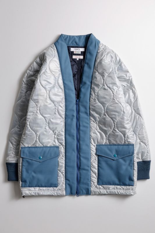 QUILTED HAORI JACKET BLUE